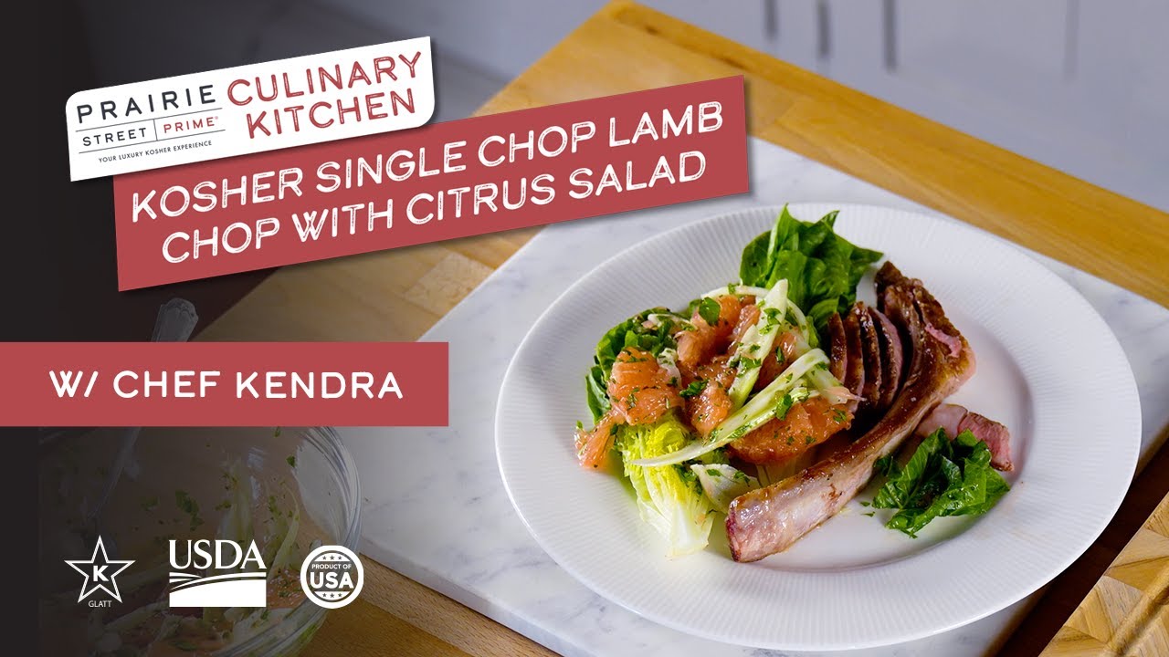 Kosher Single Chop Lamb Chop with Citrus Salad