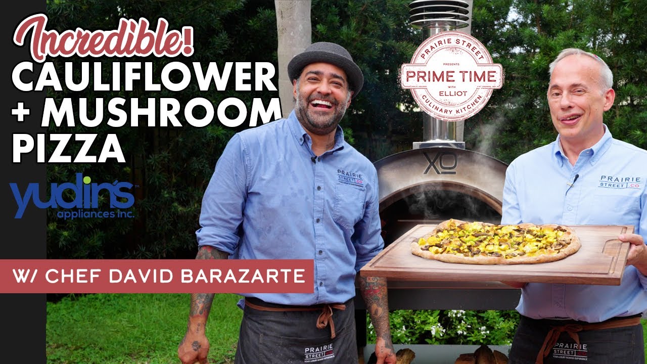 Wood-Fired Cauliflower and Mushroom Pizza!
