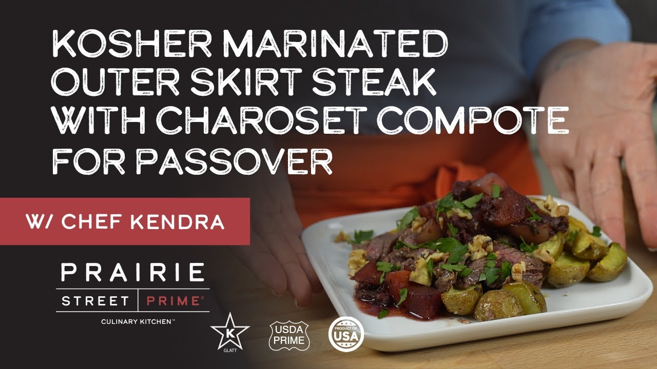 Kosher Marinated Outer Skirt Steak with Charoset Compote