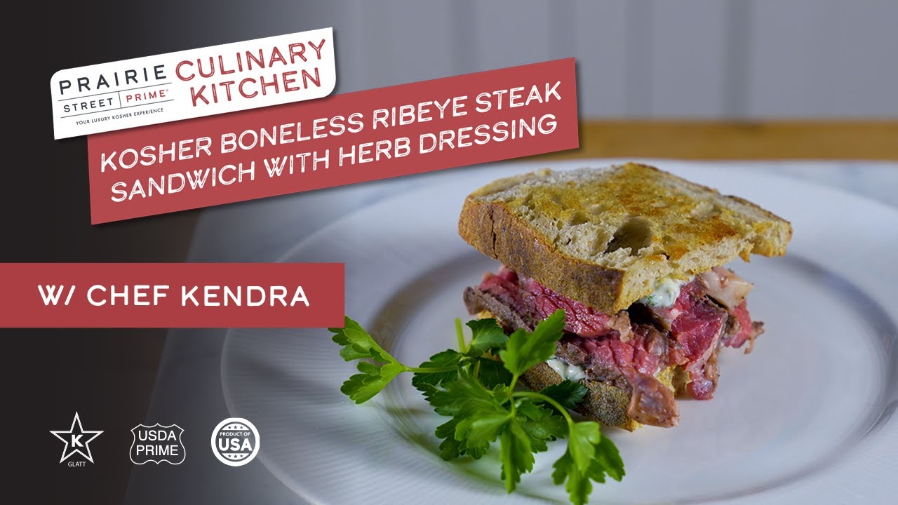 Kosher Boneless Ribeye Steak Sandwich with Herb Dressing