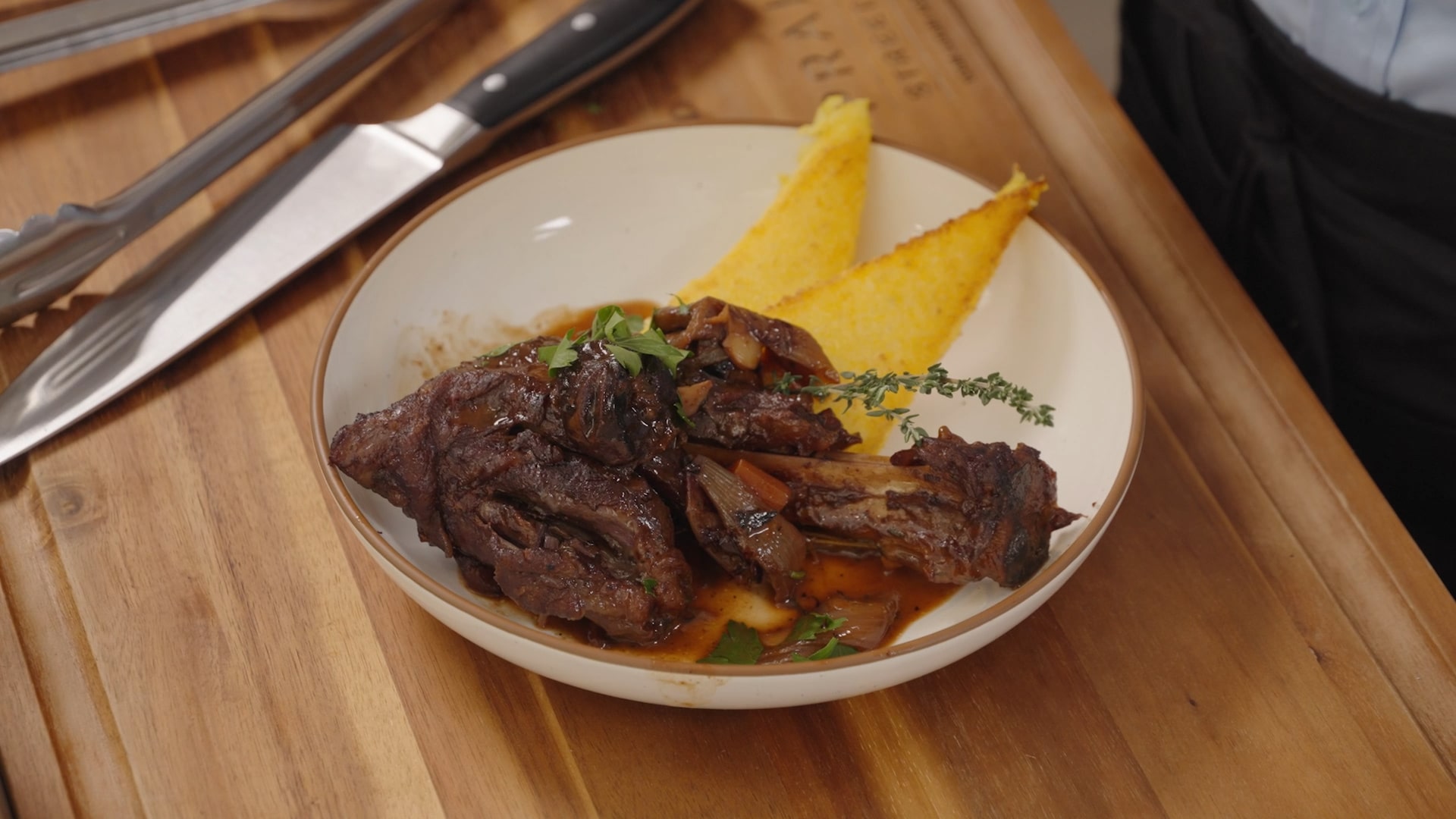 Braised Lamb Shank with Polenta by Chef Erica